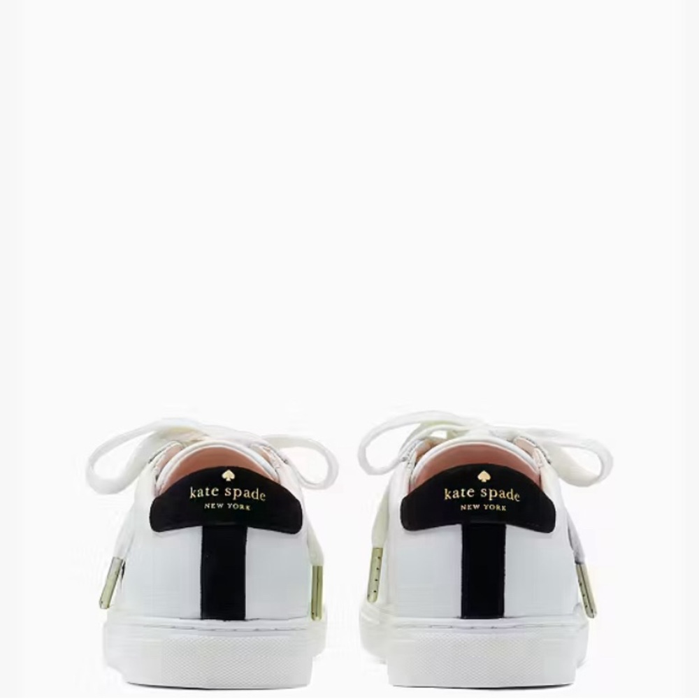 Kate Spade Fez Sneakers, Optic White & Black, size 7.5B